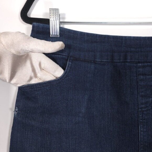 Soft Surroundings Women’s Denim Blue Mini‎ Skort Stretch Pockets 2BJ94 MEDIUM - Picture 10 of 13